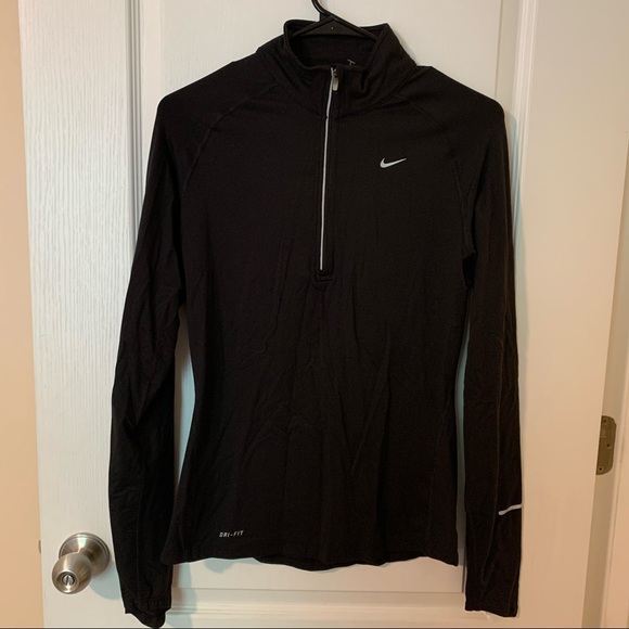 Nike black dri-fit pullover half zip top - Picture 1 of 5